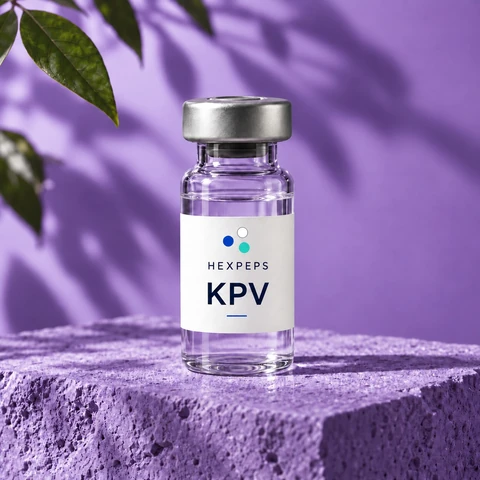 Vial ilustrativo Hexpeps etiquetado KPV