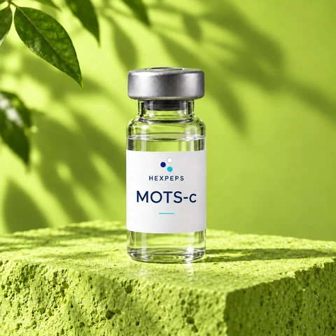 Vial ilustrativo etiquetado MOTS-c